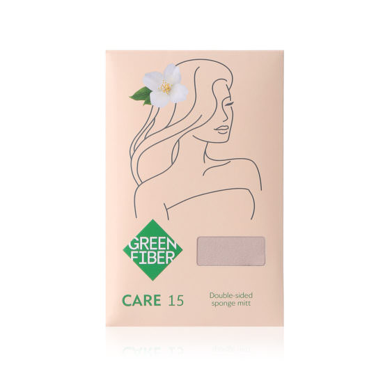 Варежка-спонж двусторонняя Green Fiber CARE 15